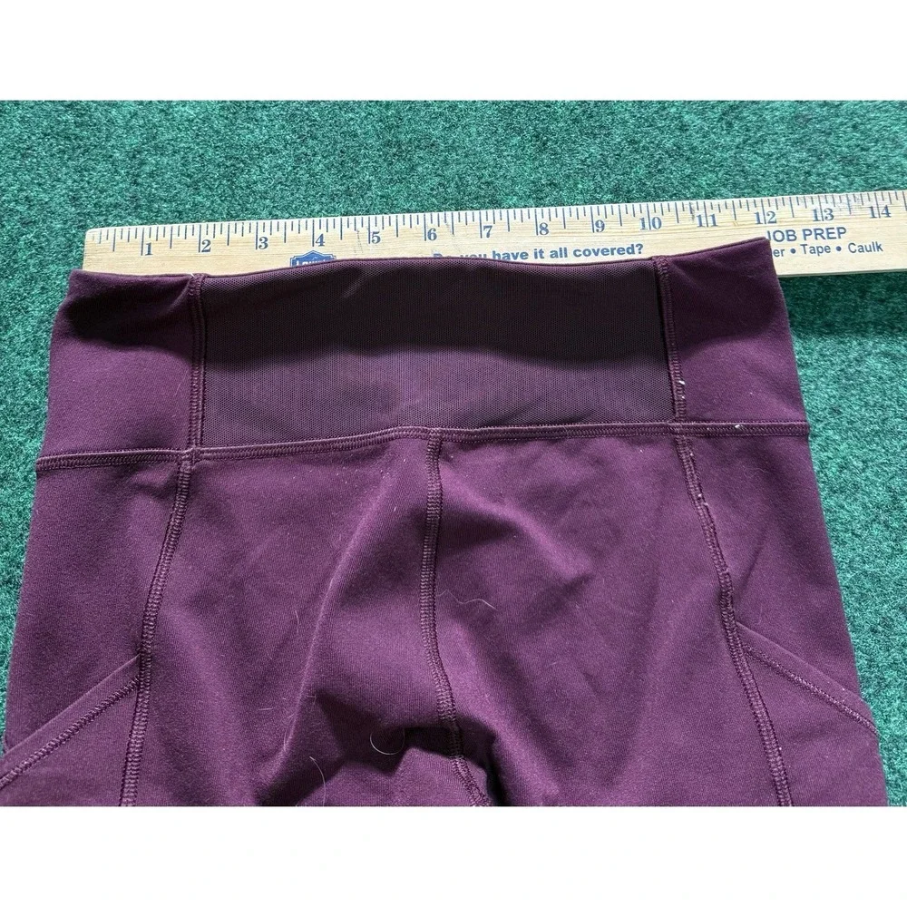 Ivivva by Lululemon Burgundy Maroon Leggings Mesh Side Panels Girls Size 12‎